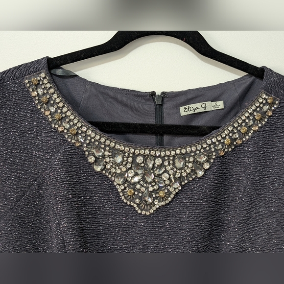 Elisa J Formal Dress Size 10 fit and flare beaded neck - Picture 3 of 5